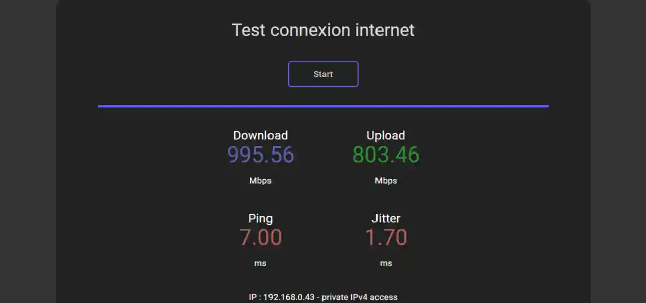 Test connexion internet