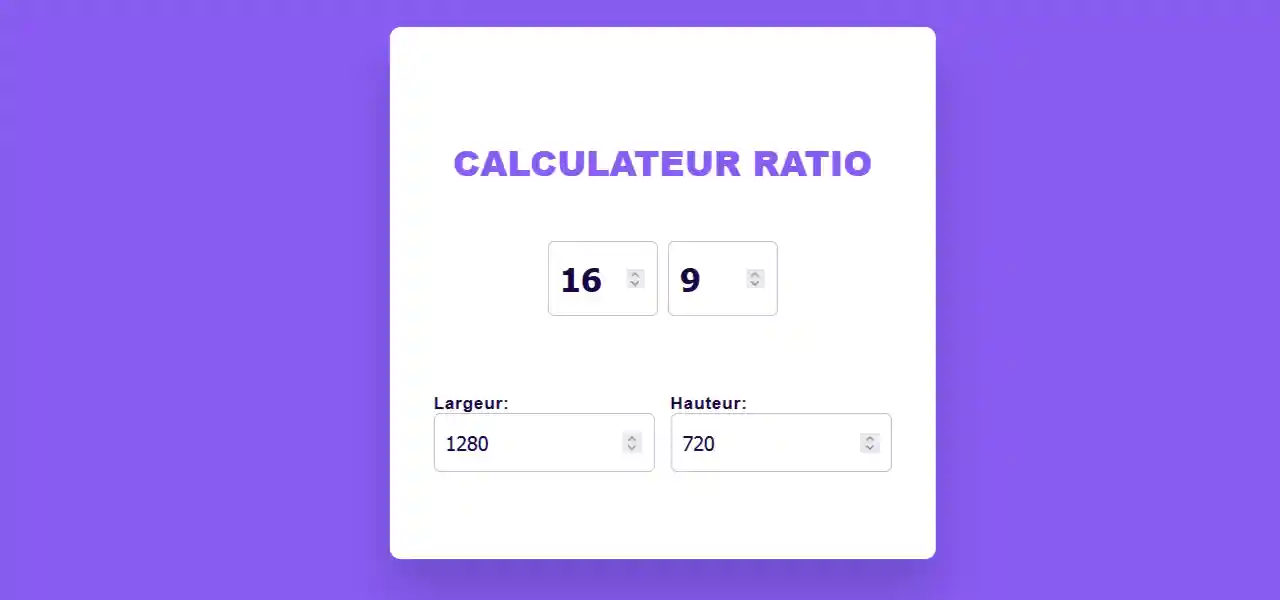 Calculateur de ratio